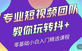 专业短视频团队教你玩转抖 0基础小白入门精选课程(价值399元)