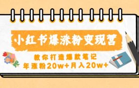 小红书爆涨粉变现营(第五期)教你打造爆款笔记
