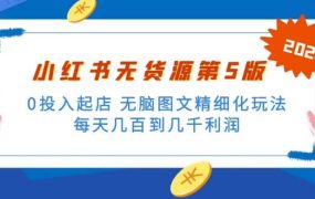 绅白不白小红书无货源第5版 0投入起店 无脑图文精细化玩法