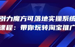 2022引力魔方可落地实操系统课程:带你玩转淘宝推广(12节课)