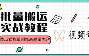 视频号批量搬运实战赚钱教程,傻瓜式批量制作高质量内容【附视频教程 PPT】