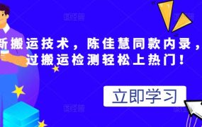 最新搬运技术视频替换,陈佳慧同款内录,轻松过搬运检测轻松上热门!