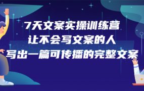 7天文案实操训练营第17期,让不会写文案的人,写出一篇可传播的完整文案