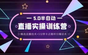 蚂蚁·5.0半自动直播2345打法，半自动爆流直播技术 5分钟卡点循环引爆话术