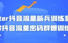 Peter抖音流量新兵训练营-破解抖音流量密码群爆训练营(新兵)