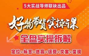 抖音好物带货实操课,全盘拆解抖音好物带货号全套流程打法