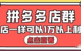 拼多多店群单店一样可以产出1万5以上利润【付费文章】