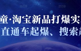 凌童·淘宝新品打爆实战班,直通车起爆、搜索起爆