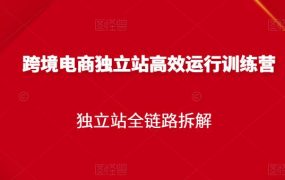 跨境电商独立站高效运行训练营，独立站全链路拆解