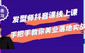 发型师抖音课线上课,手把手教你美业落地实战【41节视频课】