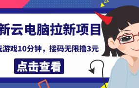 最新云电脑平台拉新撸3元项目，10分钟账号，可批量操作【详细视频教程】