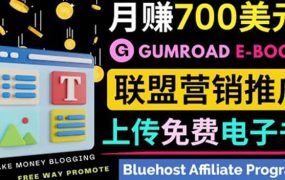 通过虚拟商品交易平台Gumroad，发布免费电子书 并推广自己的联盟营销链赚钱