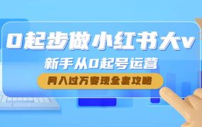 0起步做小红书大v,新手从0起号运营