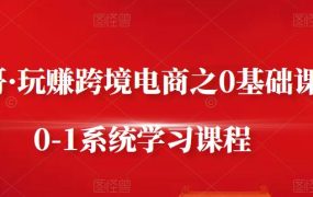 朱哥·玩赚跨境电商之0基础课程，0-1系统学习课程