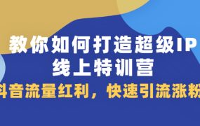 教你如何打造超级IP线上特训营,抖音流量红利新机遇
