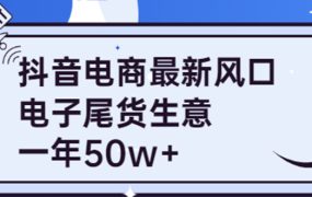 抖音电商最新风口，利用信息差做电子尾货生意，一年50w （7节课 货源渠道)