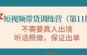 短视频带货训练营(第11期),不需要真人出境,听话照做,保证出单