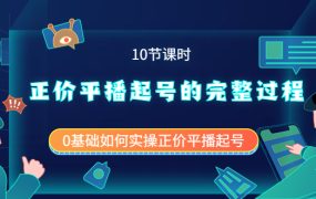 正价平播起号的完整过程:0基础如何实操正价平播起号(10节课时)