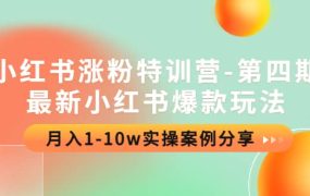 小红书涨粉特训营-第四期:最新小红书爆款玩法,实操案例分享