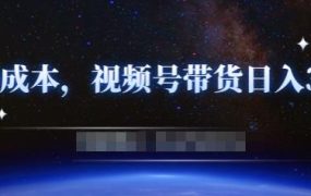 零基础视频号带货赚钱项目，0成本0门槛轻松日入300 【视频教程】