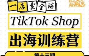 TikTokShop出海训练营(第十三期),打开全球流量新思维,出海抢占全球新流量,一店卖全球