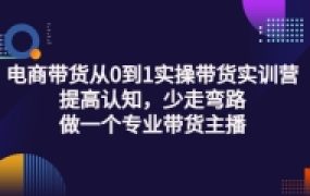 电商带货从0到1实操带货实训营:提高认知,少走弯路,做一个专业带货主播