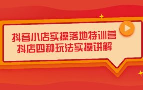 抖音小店实操落地特训营,抖店四种玩法实操讲解(干货视频)