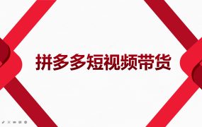 2022风口红利期-拼多多短视频带货,适合新手小白的入门短视频教程