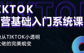 Tiktok实操进阶课程，体验从tiktok小透明到大佬的完美蜕变