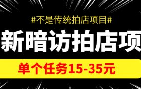 【信息差项目】最新暗访拍店项目,单个任务15-35元(不是传统拍店项目)