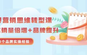 无界营销思维转型课：1000个品牌实操经验，助你销量倍增（20节视频）