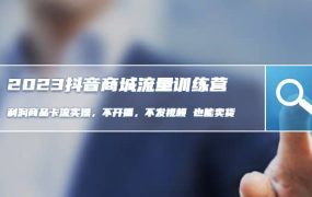 2023抖音商城流量班:利润商品卡流实操,不开播-不发视频-也能卖货(无水印) [