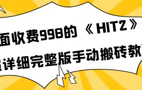 外面收费998《HIT2》超详细完整版手动搬砖教程