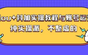 (大兵哥数据流运营)dou 抖加实操教程与账号运营:纯实操派,不整虚的