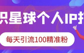 知识星球个人IP打造系列课程,每天引流100精准粉