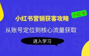 小红书营销获客攻略：从账号定位到核心流量获取，爆款笔记打造