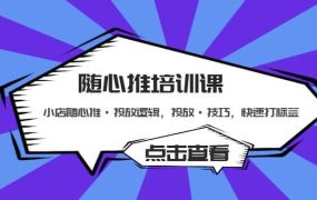 随心推培训课:小店随心推·投放逻辑,投放·技巧,快速打标签