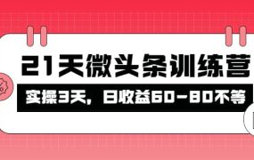 被忽视的微头条,21天微头条训练营