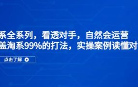 淘系全系列,看透对手,自然会运营,覆盖淘系99%·打法,实操案例读懂对手