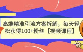 高端精准引流方案拆解，每天轻松获得100 粉丝【视频课程】