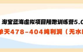 黄岛主:淘宝蓝海虚拟项目陪跑训练营5.0:单天478纯利润(无水印)