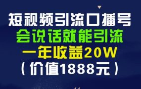 安妈·短视频引流口播号,会说话就能引流,一年收益20W(价值1888元)