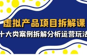 虚拟产品项目拆解课,十大类案例拆解分析运营玩法(11节课)
