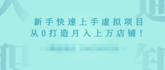 2022年虚拟项目实战指南，新手从0打造月入上万店铺【视频课程】