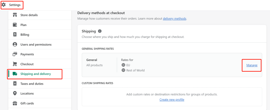Shopify店铺基础设置(收款、物流、运费详解) Shopify店铺基础设置(收款、物流、运费详解)